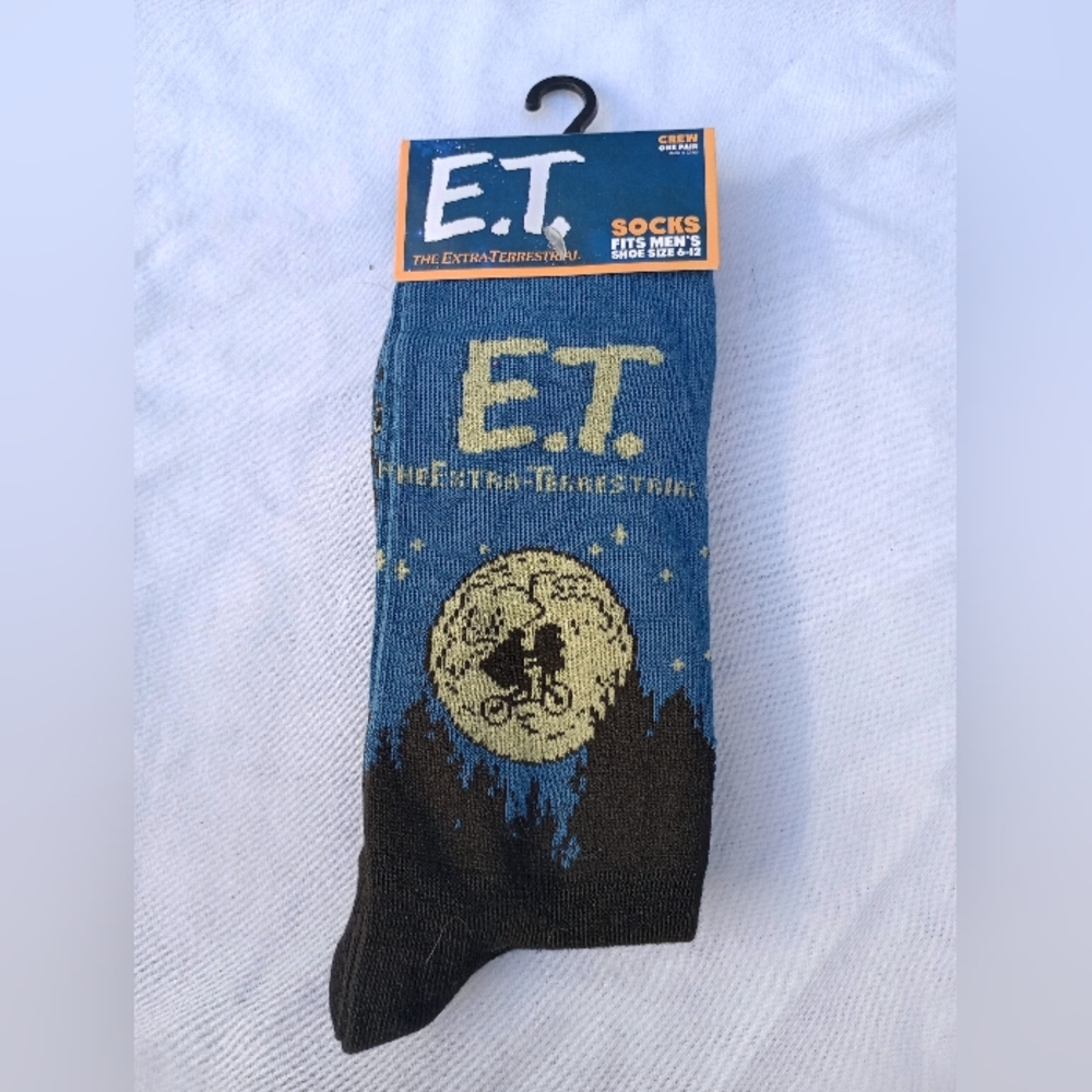 E.T. Blue and Black Women's Socks Casual Party Unisex Retro Streetwear Everyday
